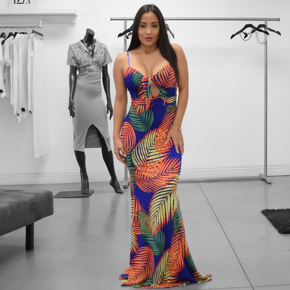 'Jandra' Bulgari Print Front Tie dress